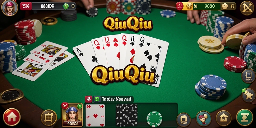 Tampilan gameplay seru dari 888IDR dalam aksi QiuQiu.