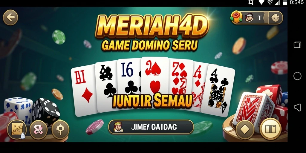 Screenshot gameplay MERIAH4D saat permainan Domino berlangsung.