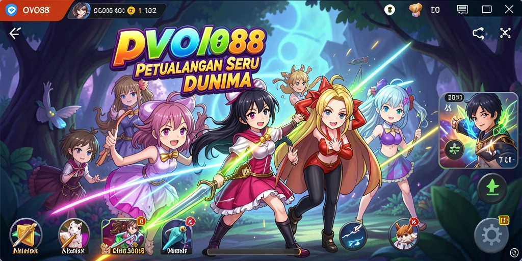 Tampilan gameplay yang kaya warna dan dinamis dari OVO88.
