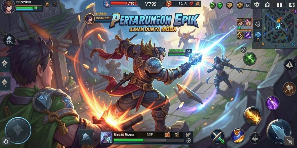 Tampilan mendebarkan dari gameplay MOBA VT789.
